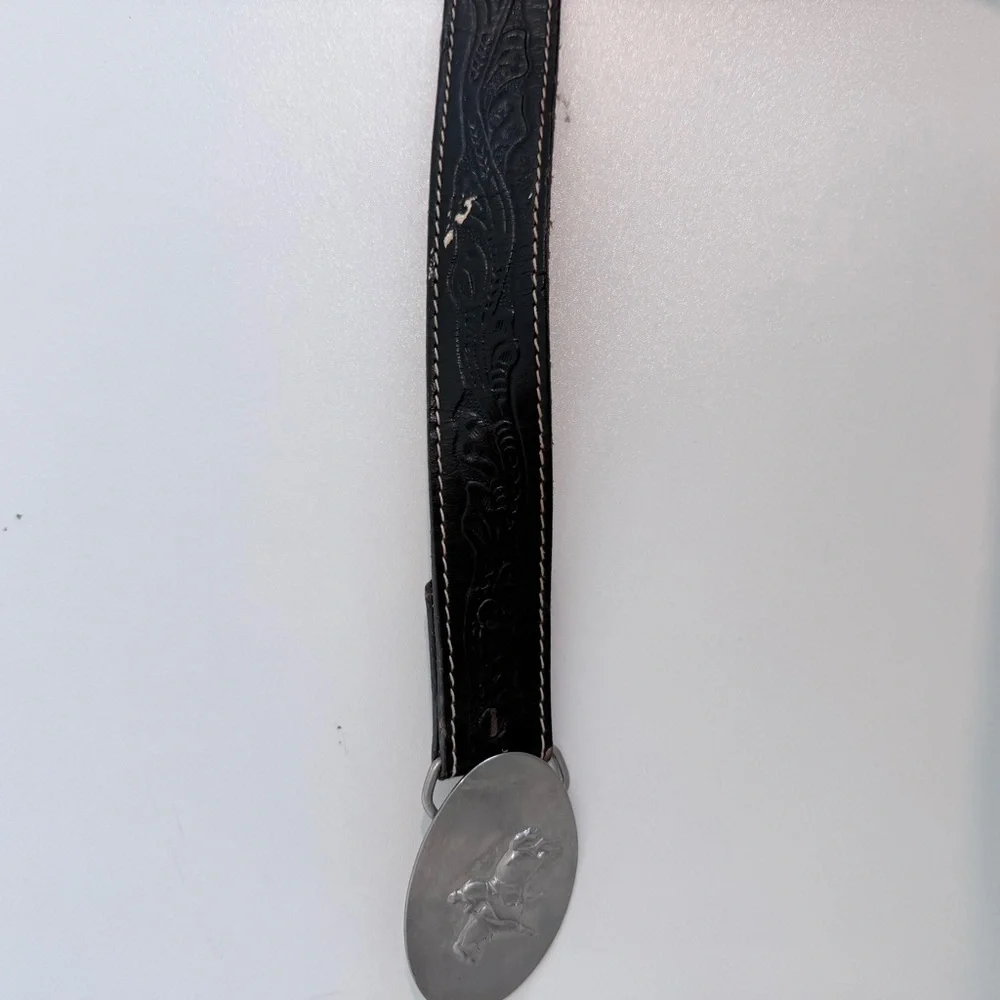 Vintage Black Western Leather Belt Kids
